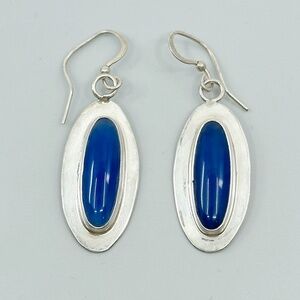 Hand Made sterling silver chalcedony earrings - GM742
